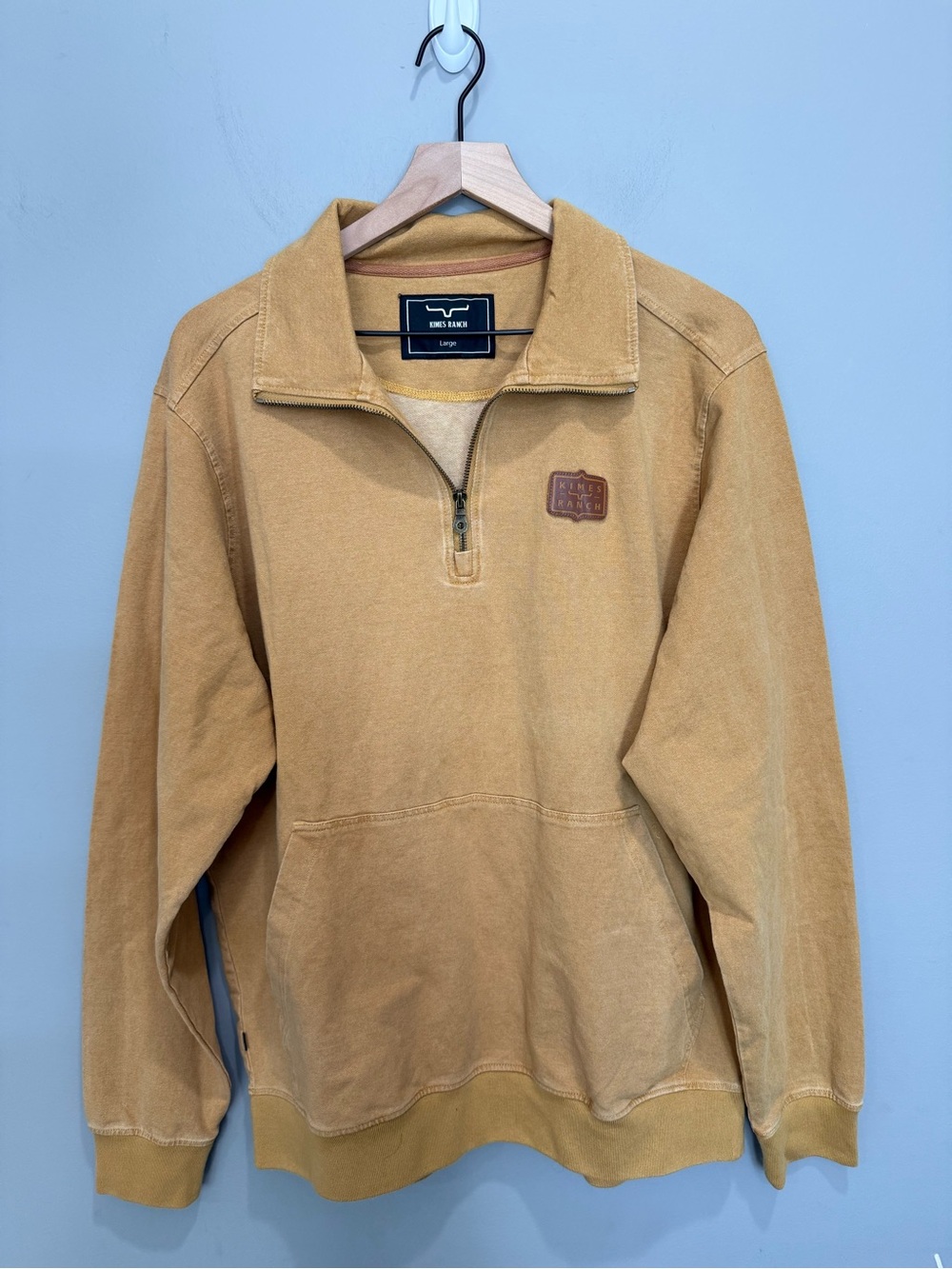 Kimes Ranch Wicklow Gold Quarter Zip Pullover Sweatshirt Men’s Large NWT
